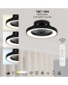 TIBET MINI * VENTILADOR PLAFÓN LED NEGRO CON MANDO
